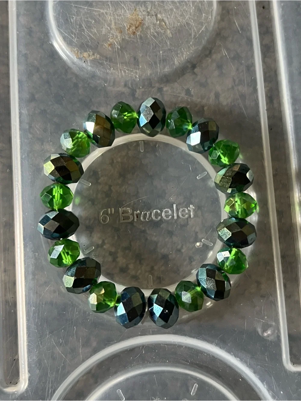 Green Faceted Stretch Bracelet Set - Brand
